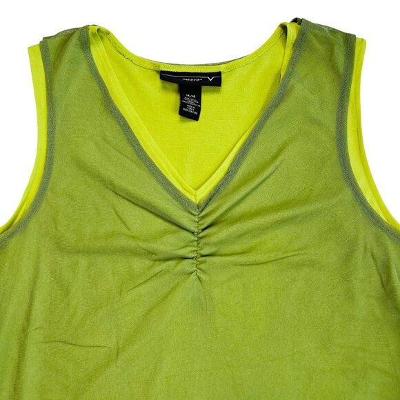 Venezia 14/16 Green Sleeveless Nylon & Polyester Ruched V-Neck Top - Picture 1 of 9